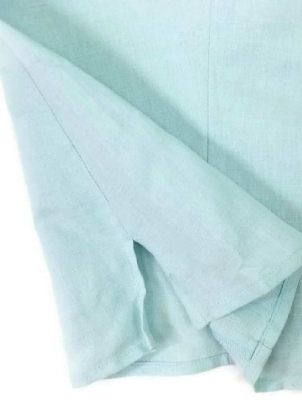Vintage Villager Light Blue 3/4 Sleeve Button Up Linen Blend Blouse Womens 14 - Picture 7 of 13